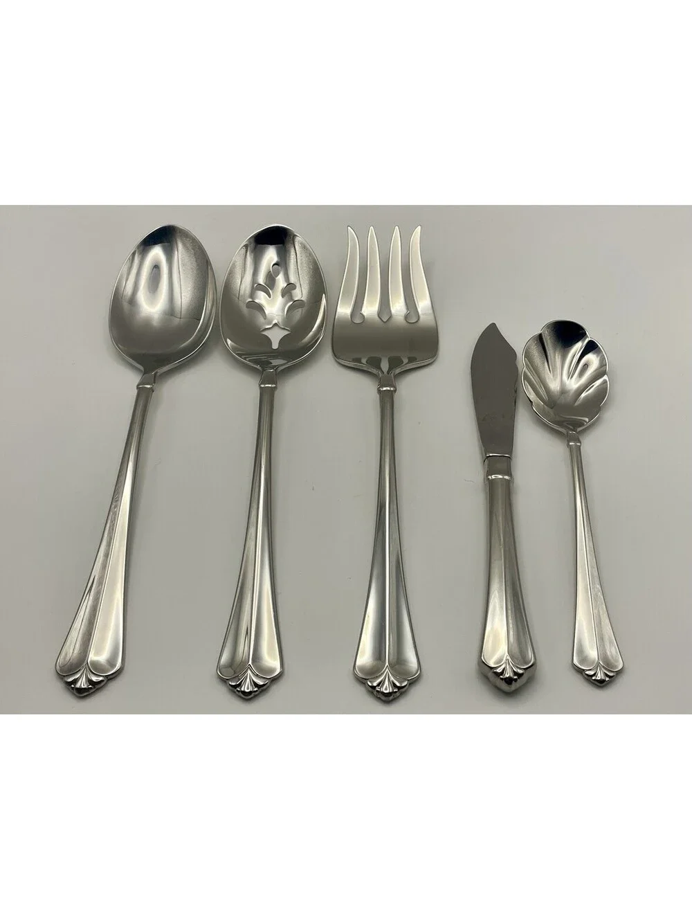 Oneida Cube JUILLIARD Glossy 5pc Hostess Set 18/10 Stainless Serving Flatware